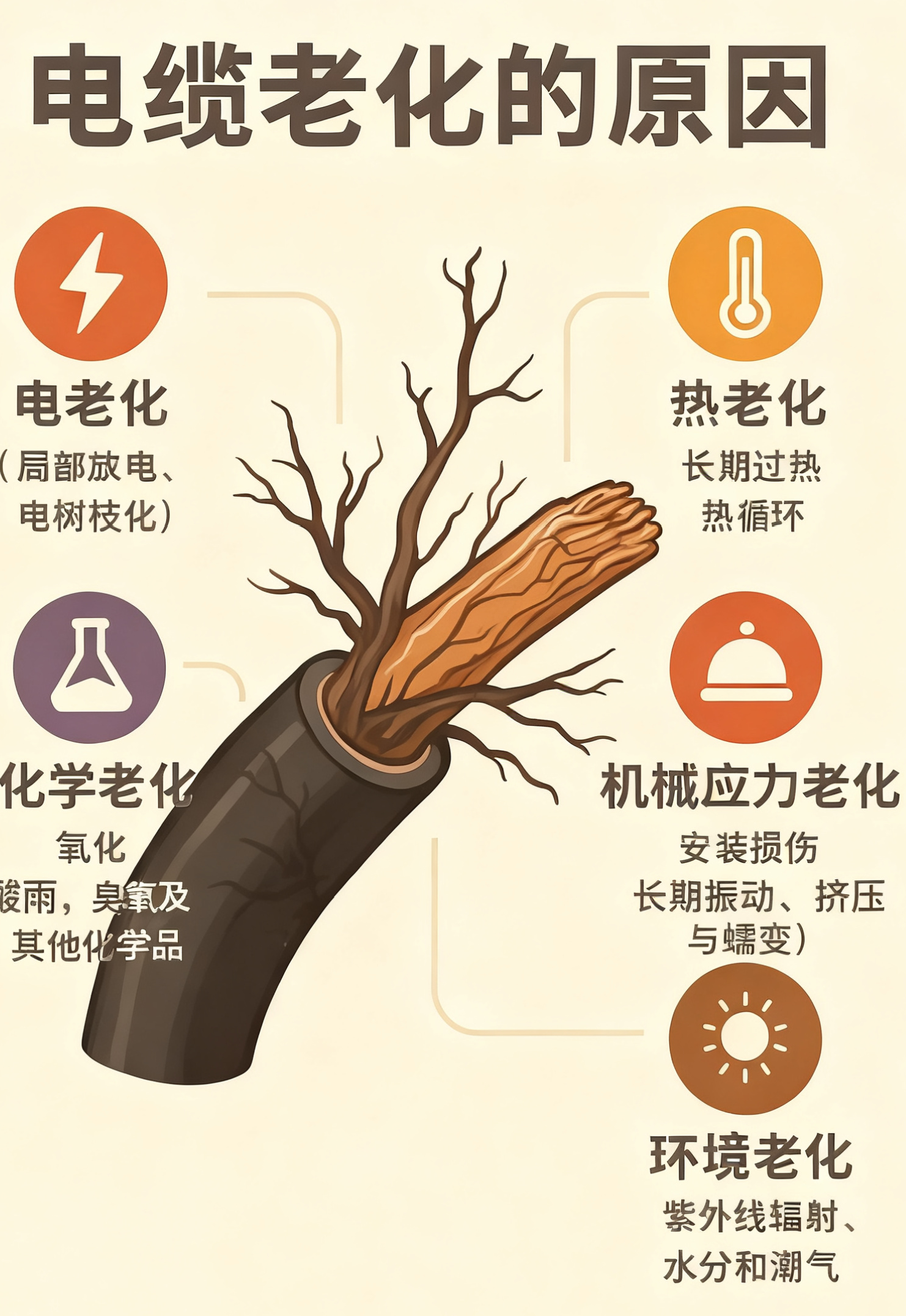 电缆绝缘层为什么会老化？五个最常见的原因
