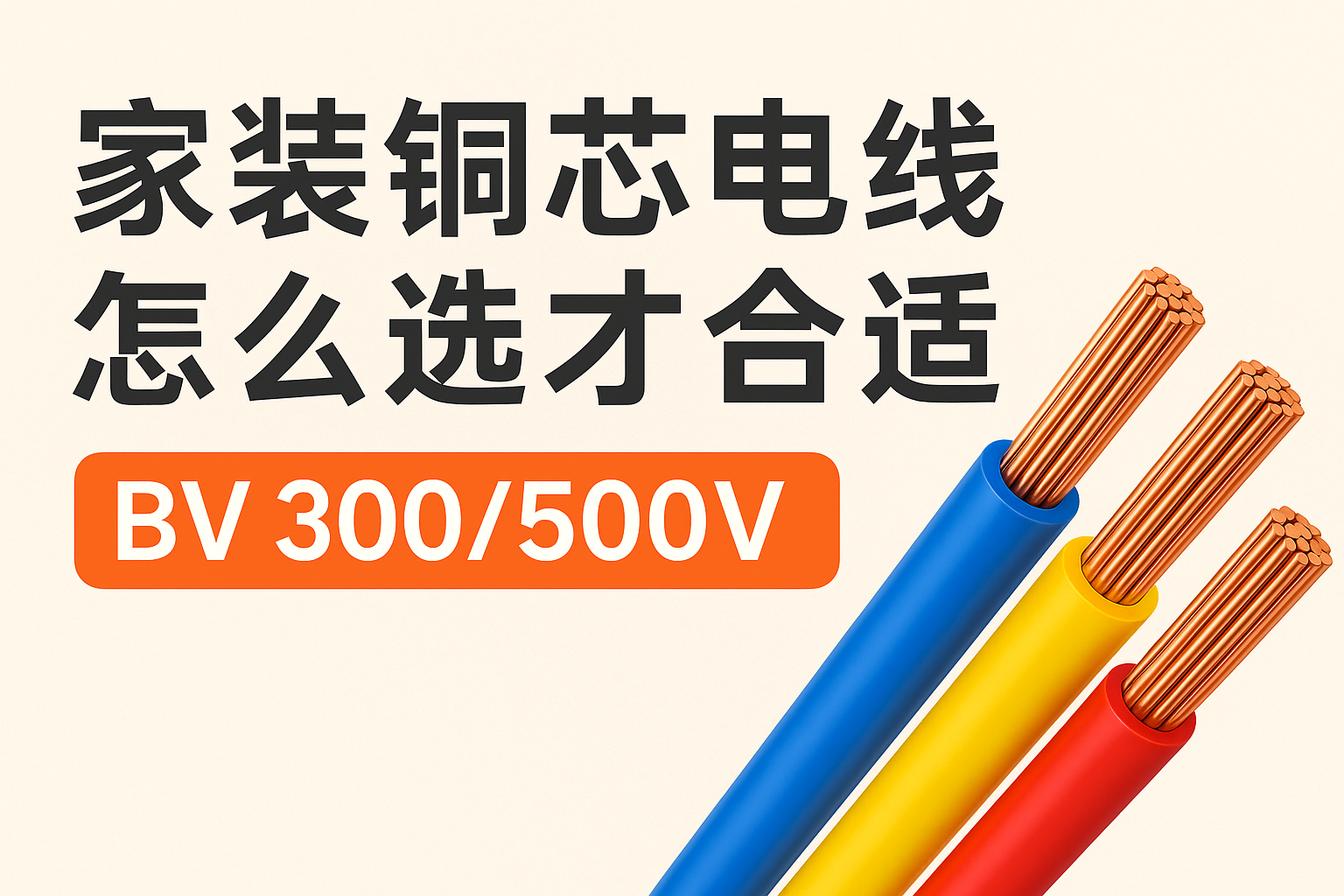 家装铜芯电线怎么选才相宜 BV 300/500V ？